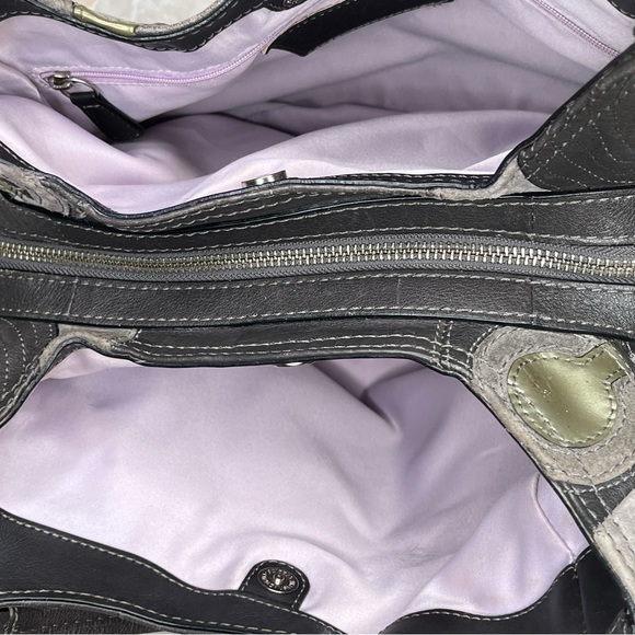 COACH MAGGIE MIA INLAID C LEATHER and SUEDE HOBO SHOULDER HANDBAG F1069-15770 - Picture 6 of 15